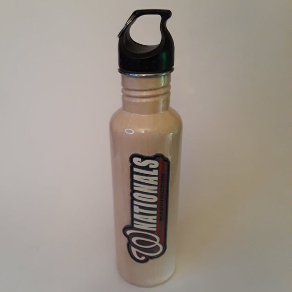 WASHINGTON NATIONALS BASEBALL BAT DESIGN WATER BOTTLE - MEASURES 11" x 2.75" - Picture 2 of 2